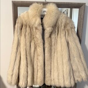 Niki Vintage Natural Blue Fox Fur Jacket In Excellent Condition Size Medium